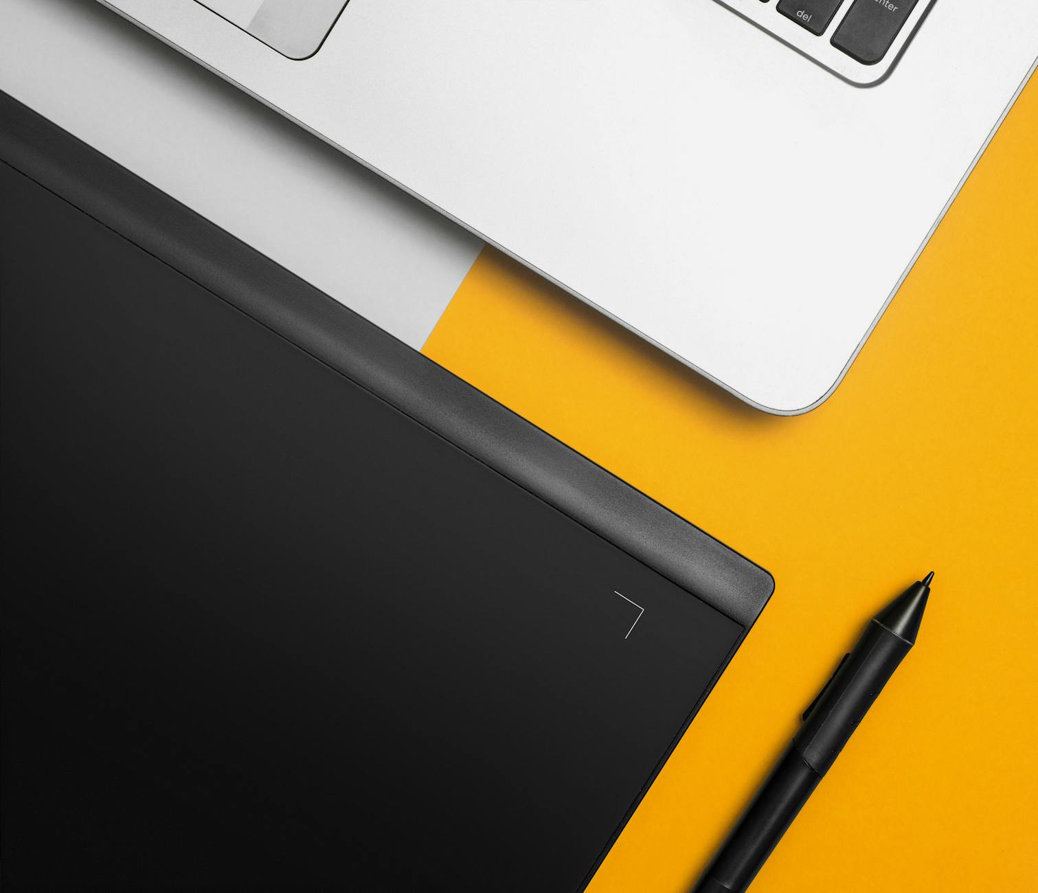 pen and laptop, graphic design
