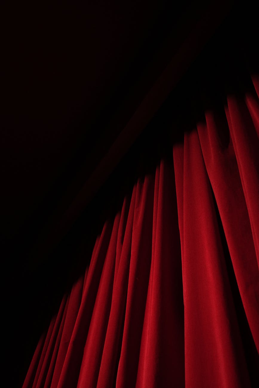spotlight on a red curtain