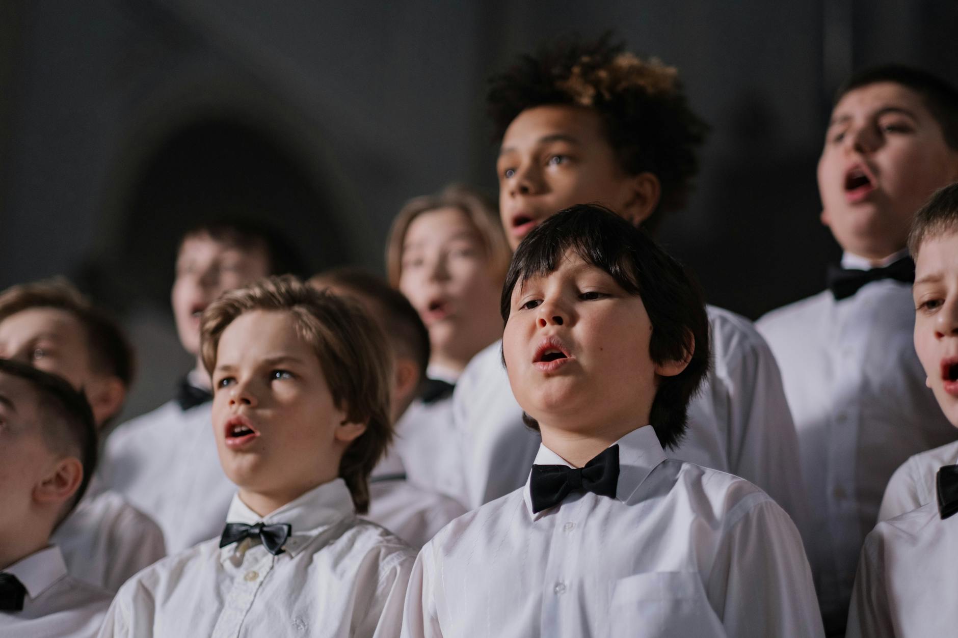 boys singing as a choir, chorale music