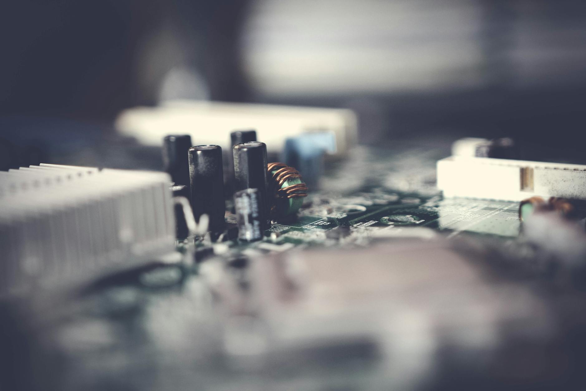 selective focus photography of circuit board