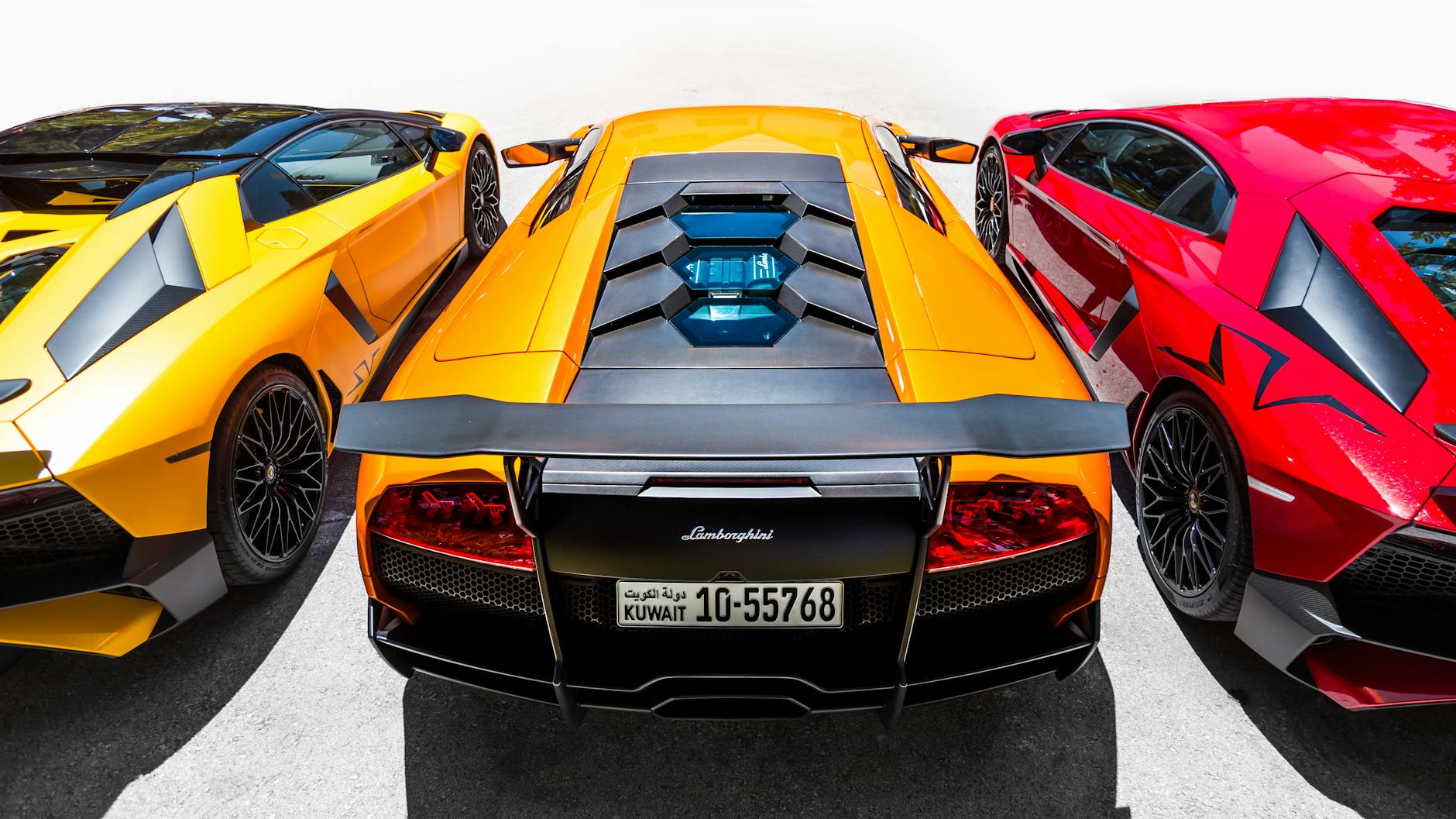 luxurious trio of lamborghinis under the sun