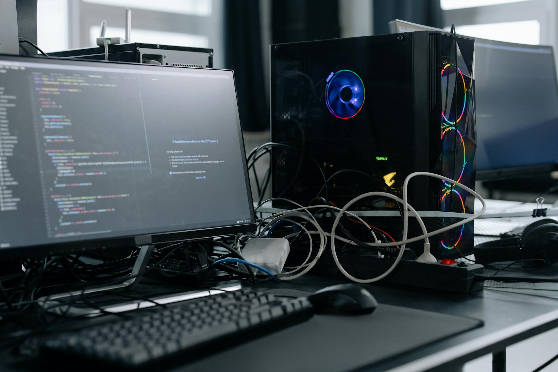workstation while working on the webpage