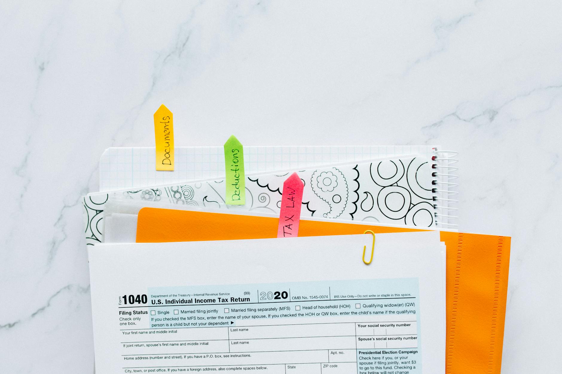 tax documents on the table