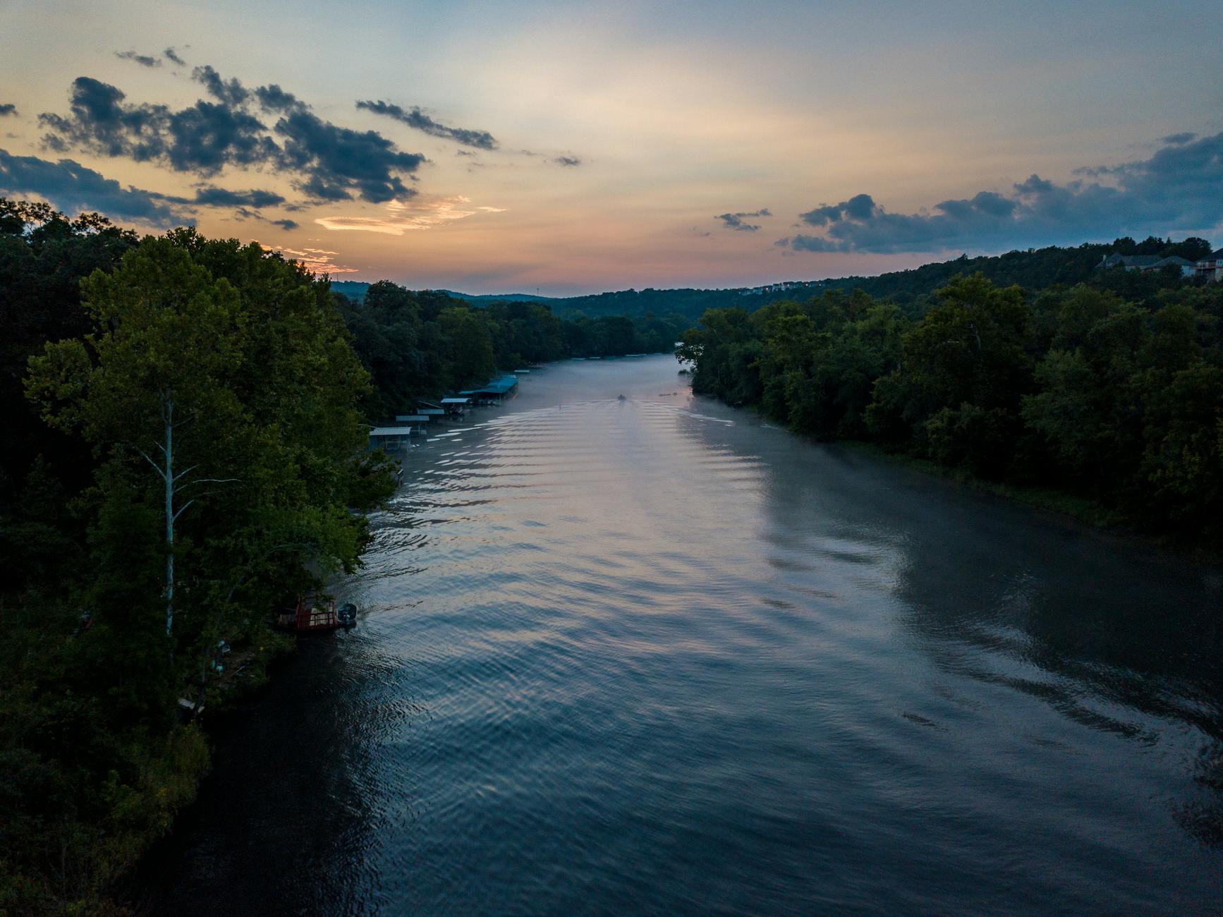 aerial photography of body of water, Branson Missouri Travel