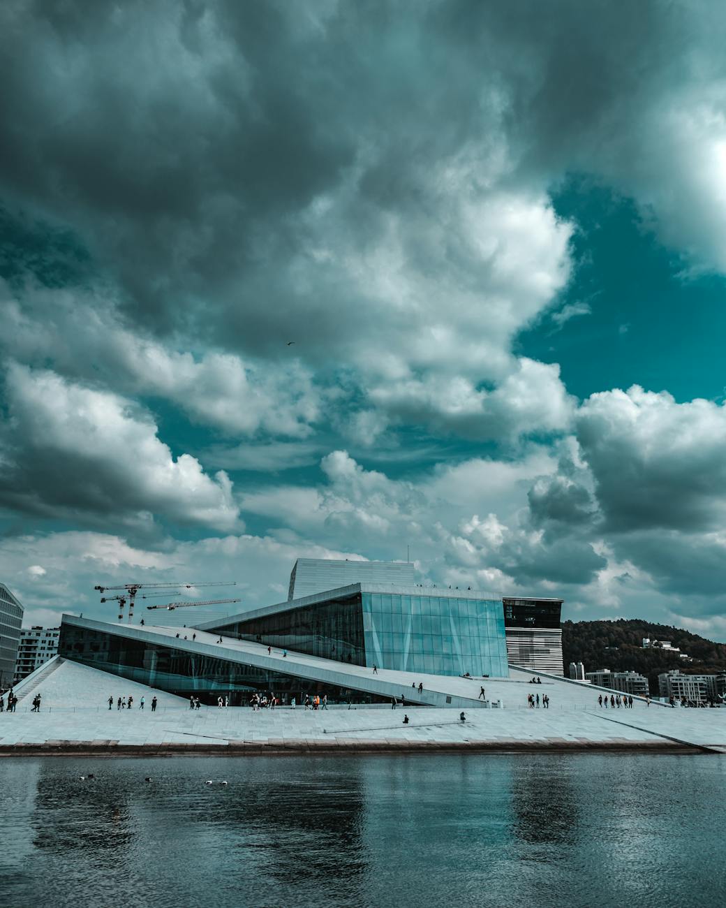 building near body of water