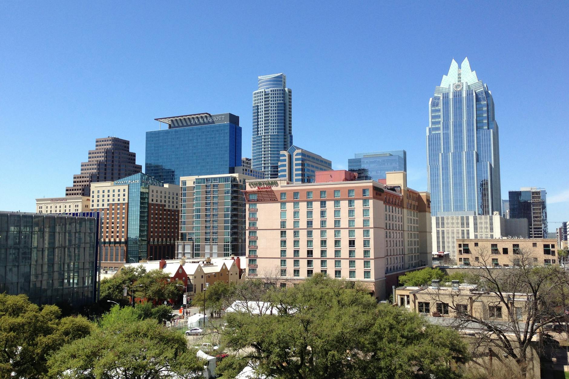 concrete buildings under blue sky in San Antonio Texas
