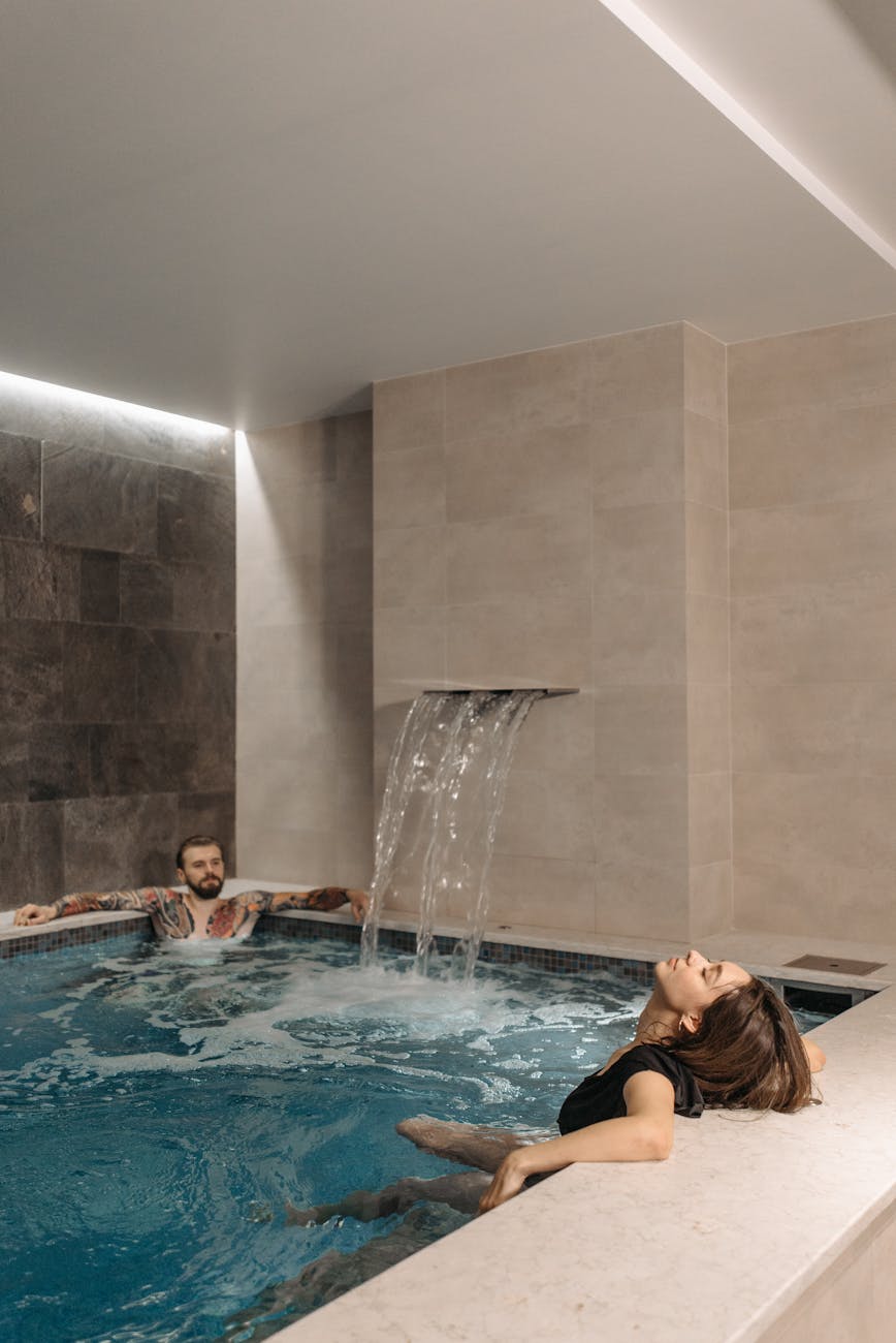 woman in swimming pool, Spa Travel