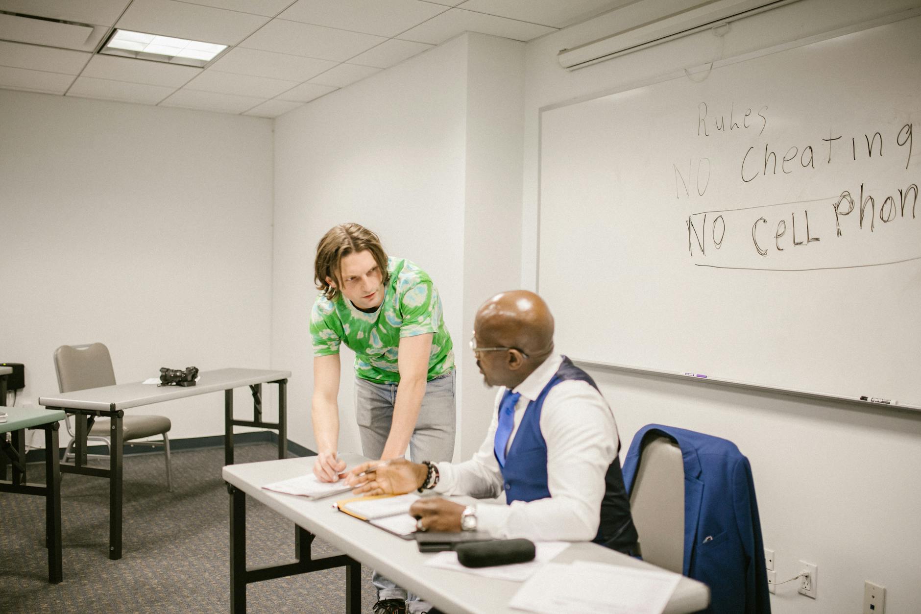 student asking his teacher, MAT Test