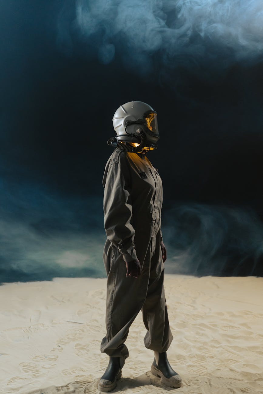 person in space suit with white helmet standing in outer space, Teen and Young Adult Christian Science Fiction