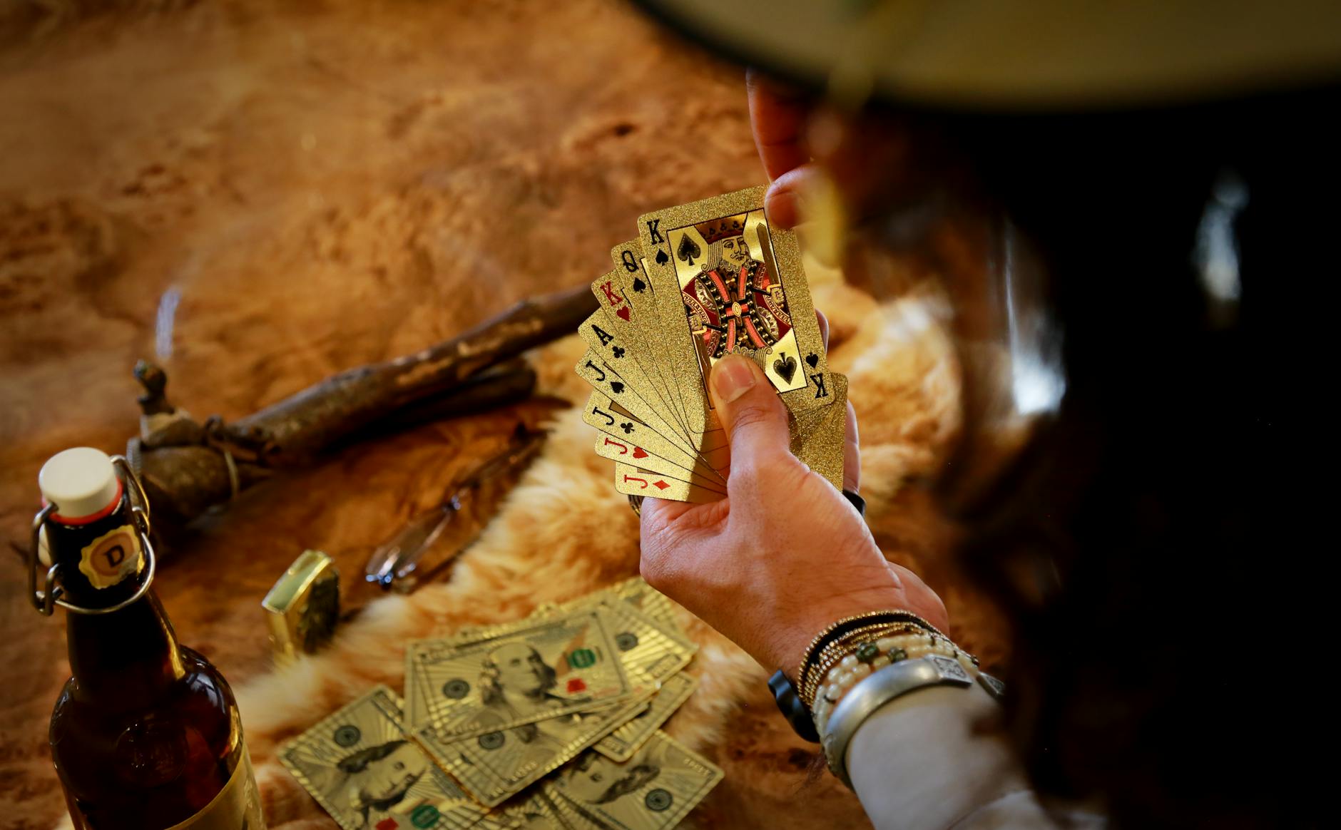 person holding playing cards in Las Vegas Nevada