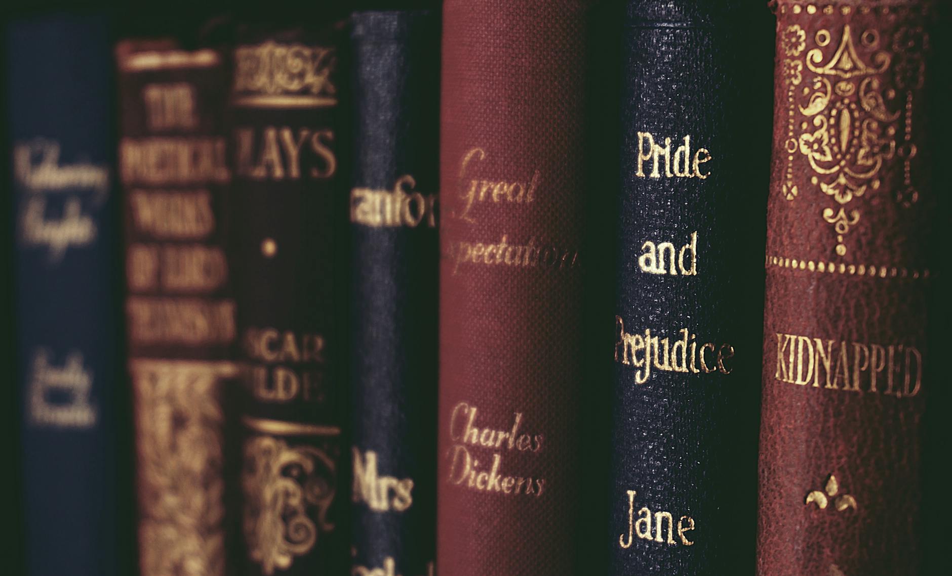 close up of books on shelf, Pride and Prejudice Books
