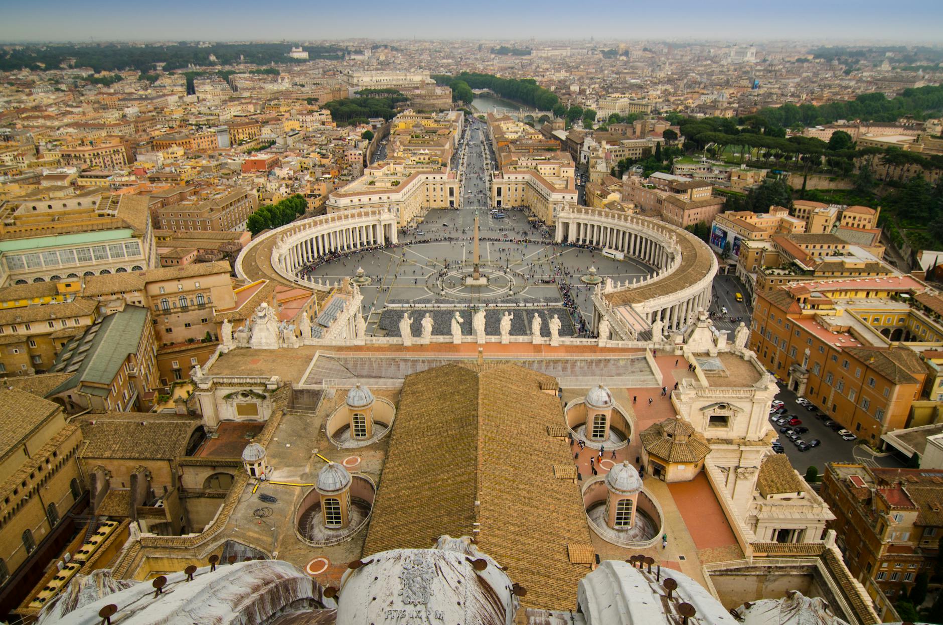 aerial view of vatican city, conclave